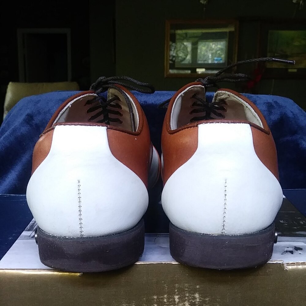 Women's Brown and White oxford FootJoy Golf Shoes - Size 6.5 - Picture 9 of 12